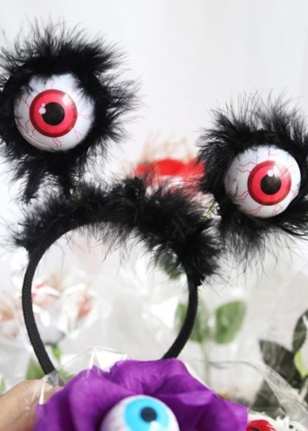 Cadılar Bayramı Halloween Otrişli Sallanan Gözlü Parti Tacı