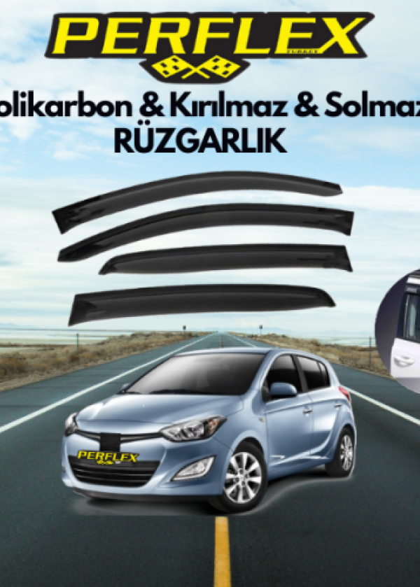 Perflex Polikarbon Kırılmaz Rüzgarlık V2 Düz Hyundai İ20 2008-2014