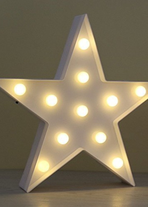 Led Işıklı Beyaz Yıldız Gece Lambası