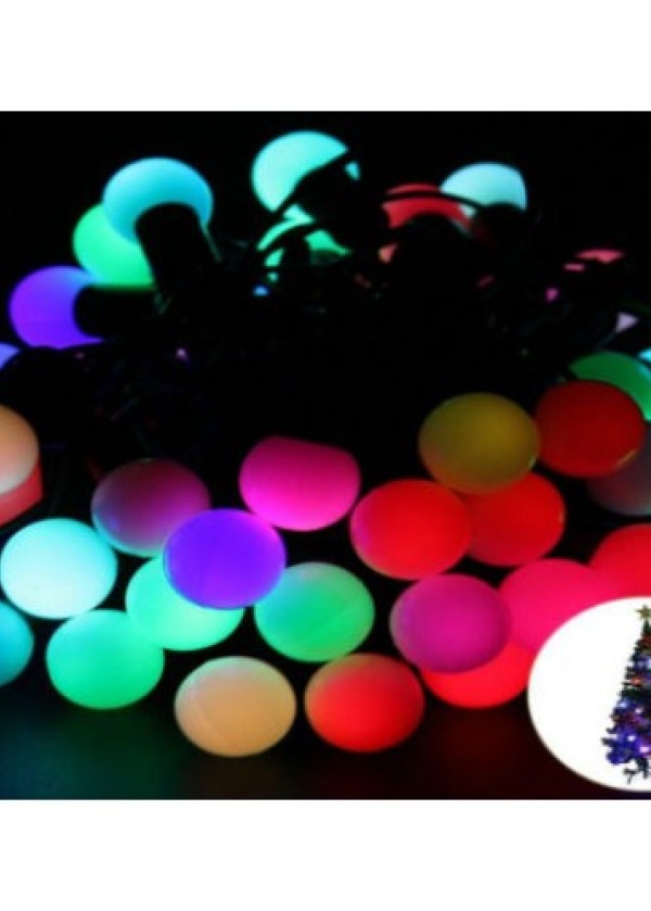 5 Metre 28 Led Fişli RGB Mini Top Led Siyah Kablo