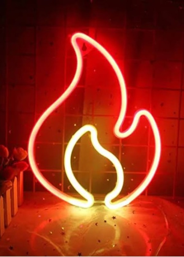 Duvara Asmalı Neon Alev 30×23cm