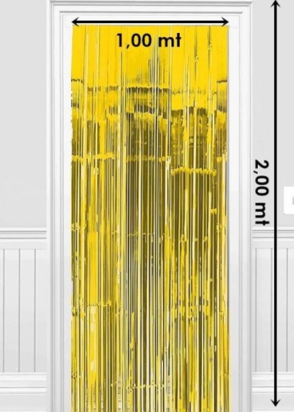 Arka Fon Perde Metalize Gold