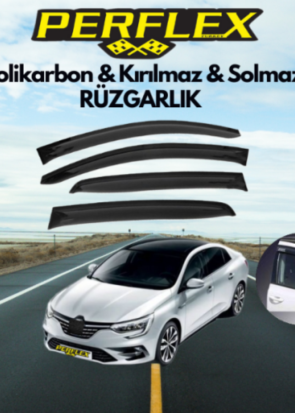 Perflex Polikarbon Kırılmaz Rüzgarlık V2 Renault Megane 4 Sedan Avant 2016+