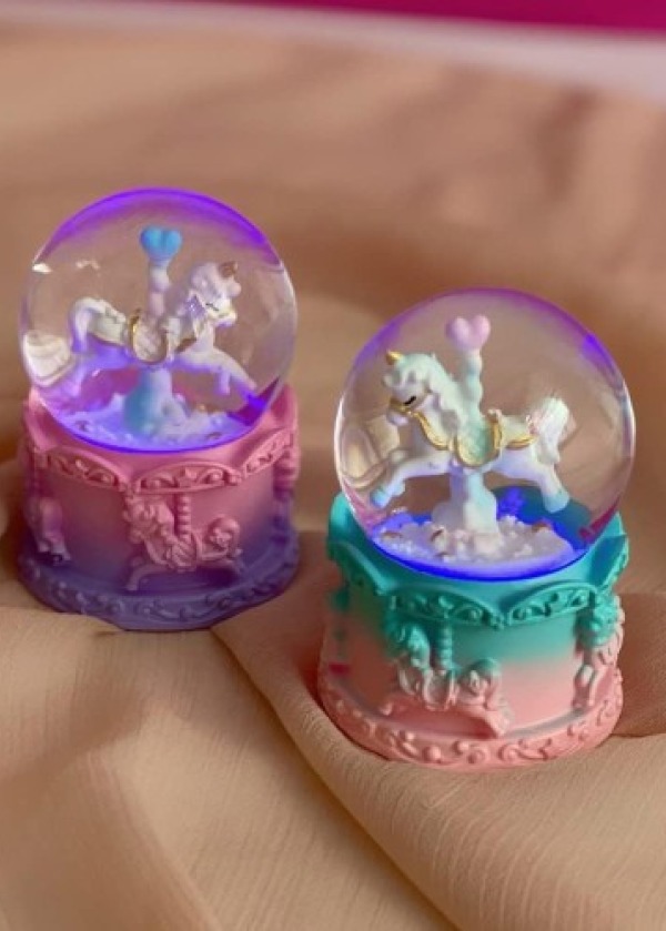 Mini Boy Işıklı Unicorn Kar Küresi