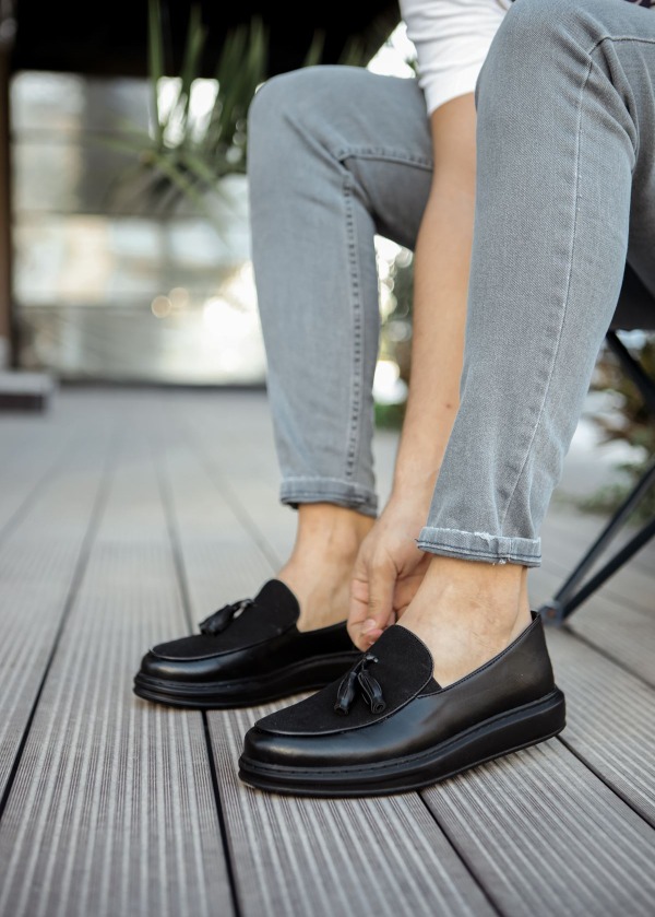 CH002 CST Loafer Pelle Erkek Ayakkabı SIYAH