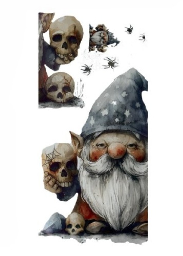 Gotik Cüce ve Kafatası Duvar Sticker Seti
