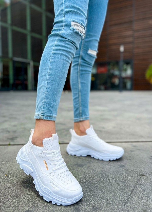 CH089 CBT Low Top Lace Up Erkek Ayakkabı BEYAZ