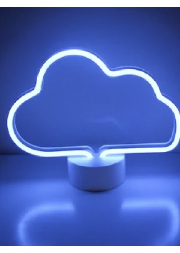 Neon Işıklı Bulut Masa Gece Lambası Pil+Usb
