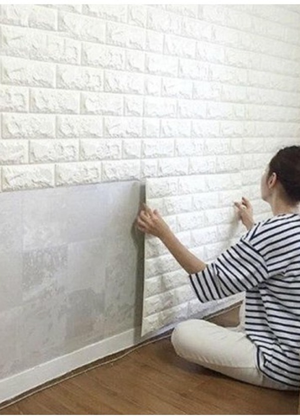 3D Tuğla Desenli Kendinden Yapışkanlı Duvar Paneli 58x38 cm