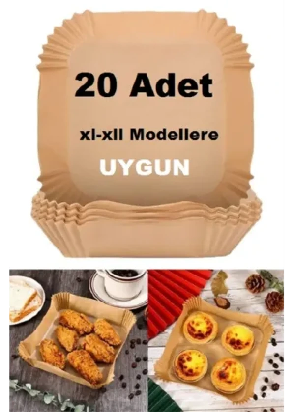 Büyük Boy Air Fryer Fritöz Pişirme Kağıdı 20 Adet
