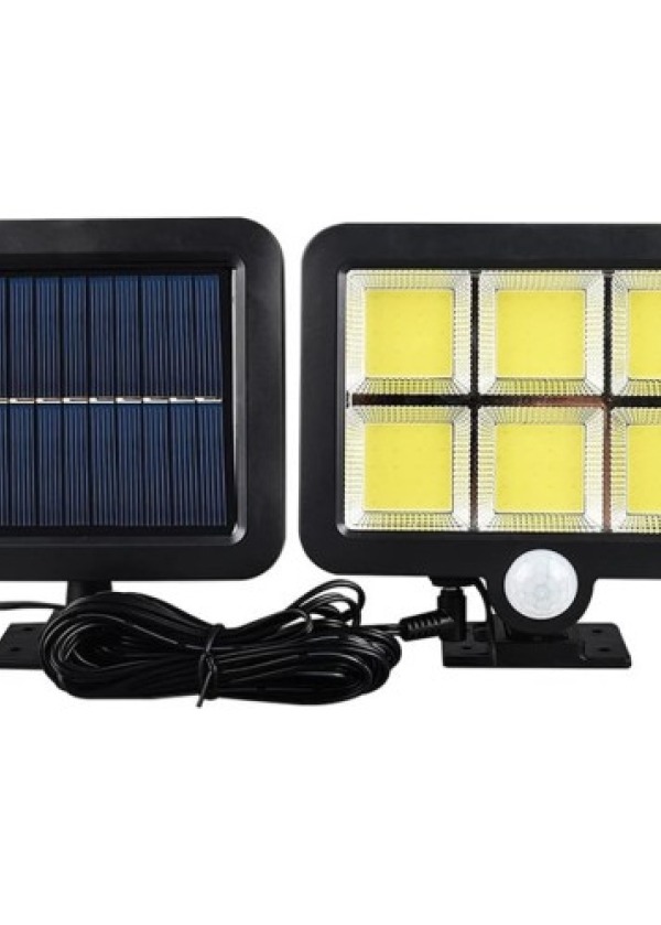 120 Cob Led Solar Panelli 3 Modlu Duvar Lambası