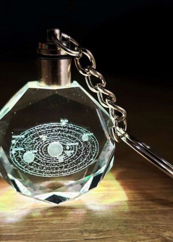 Gezegenler Temalı Renk Değiştiren Kristal Anahtarlık