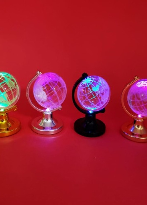 Mini Işıklı Cam Kristal Dünya