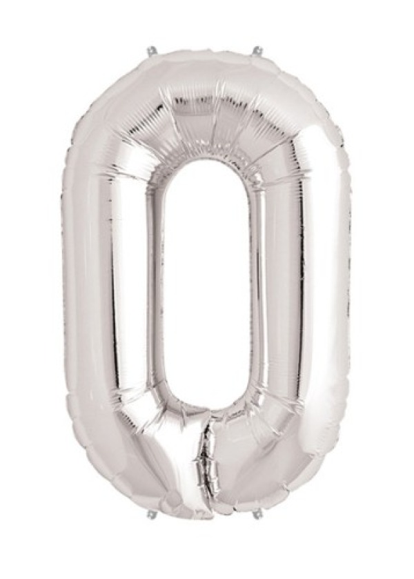 Gümüş Rengi Folyo Rakam Balon 1 Metre