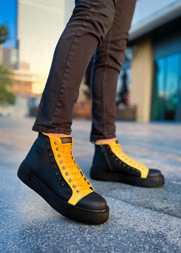 CH167 GST Blazer Erkek Bot SIYAH - SARI