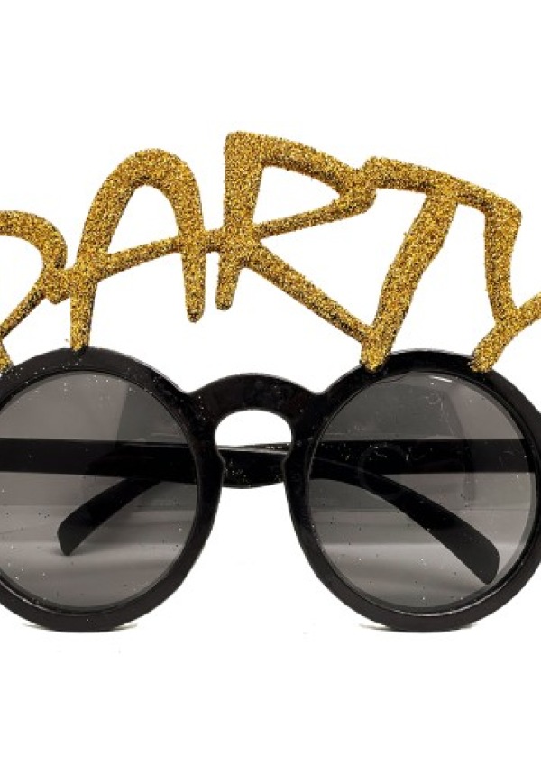 Altın Simli Party Yazılı Parti Gözlüğü Show