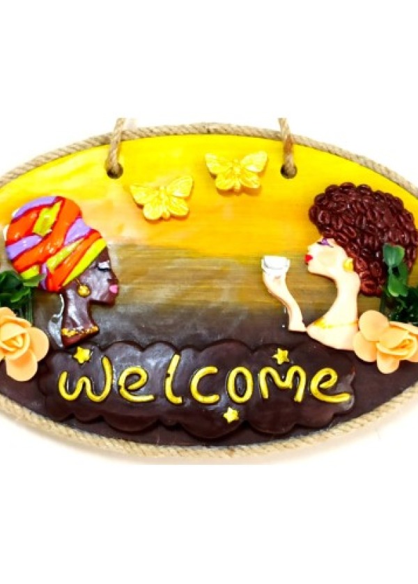 Keyifli Kadınlar El Yapımı Welcome Yazılı Kapı Süsü