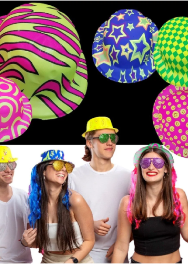 Desenli Plastik Parti Şapkası