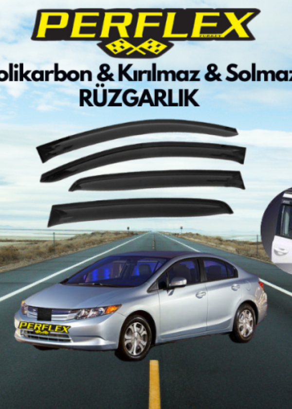 Perflex Polikarbon Kırılmaz Rüzgarlık V2 Mugen Honda Civic 2012-2016