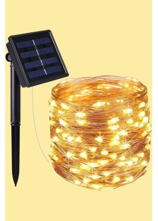 Güneş Enerjili 200 LED Dış Mekan Aydınlatma Şeridi