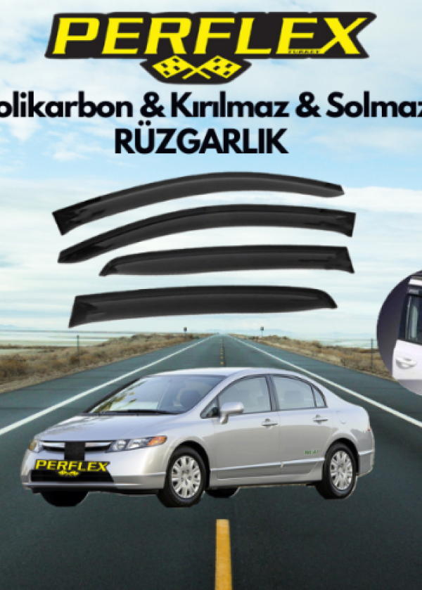 Perflex Polikarbon Kırılmaz Rüzgarlık V2 Mugen Honda Civic 2001-2006