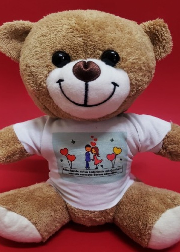 Tişörtlü Kahverengi Peluş Ayıcık