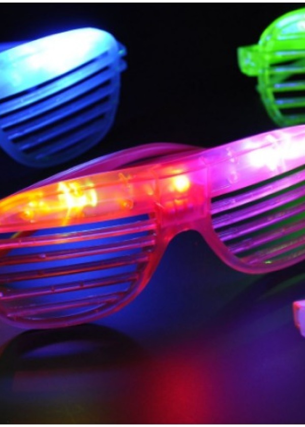 Led Işıklı Renkli Panjur Gözlük 12 Adet