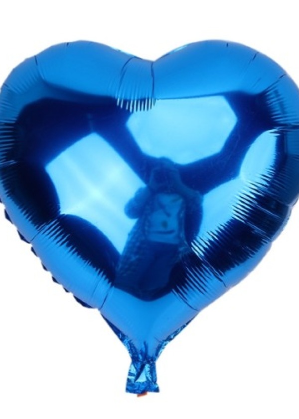 Mavi Kalp Folyo Balon 45 Cm.