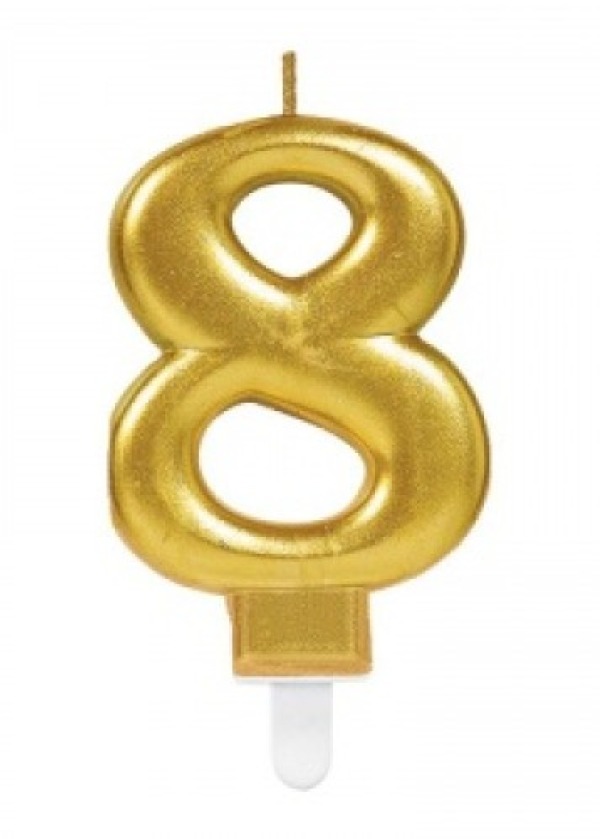 8 Rakamı Mum Gold Renk