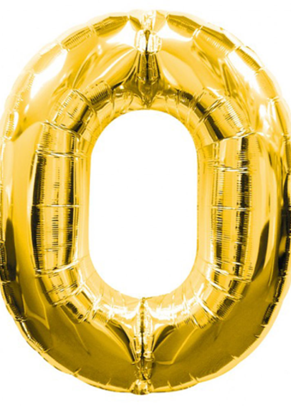 0 Rakamlı Folyo Balon Gold Renk 40 inç