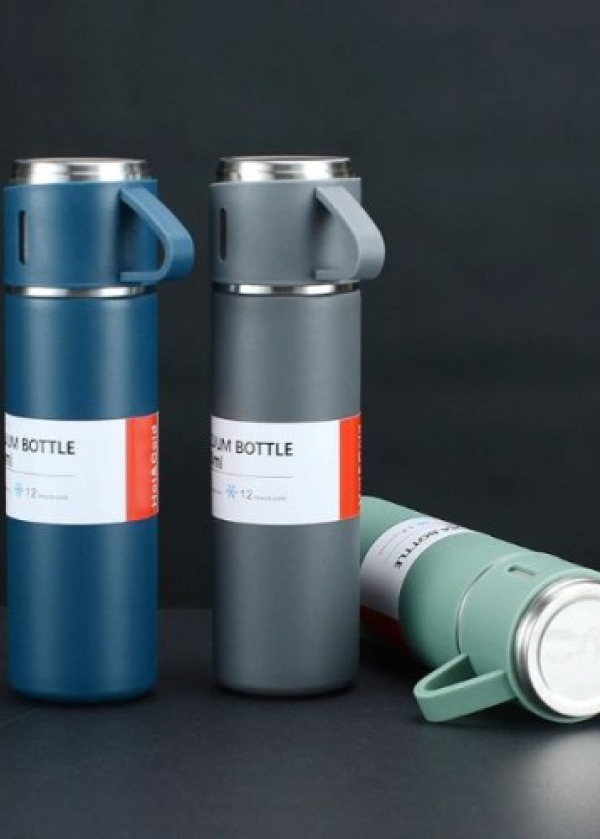 Paslanmaz Çelik Bardaklı Termos Seti 500 ML