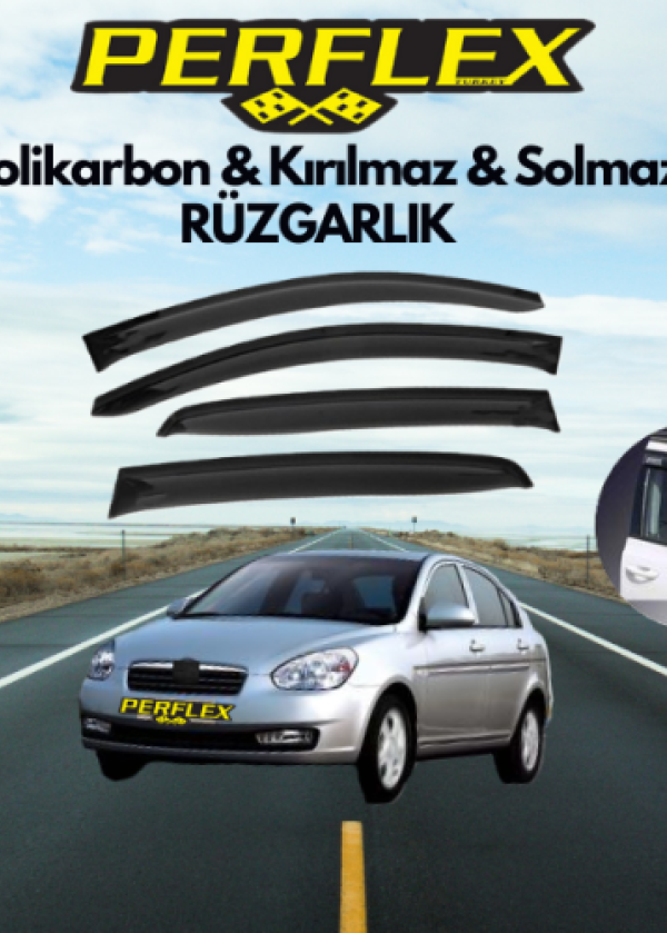 Perflex Polikarbon Kırılmaz Rüzgarlık V2 Mugen Hyundai Accent 2006-2009