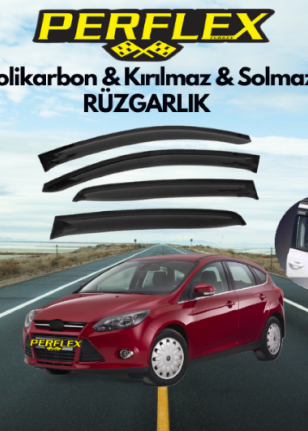 Perflex Polikarbon Kırılmaz Rüzgarlık V2 Mugen Fiat Linea Mugen Ford Focus 3 2011-2018 
