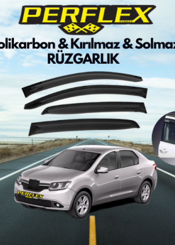 Perflex Polikarbon Kırılmaz Rüzgarlık V2 Düz Renault Symbol 2013+