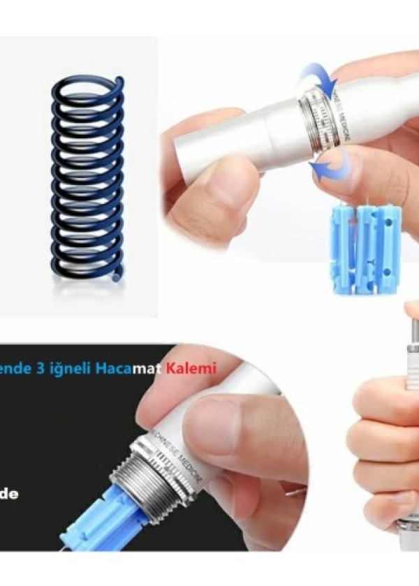 Hacamat kalemi 3 İğneli 100 ADET İĞNE HEDİYE