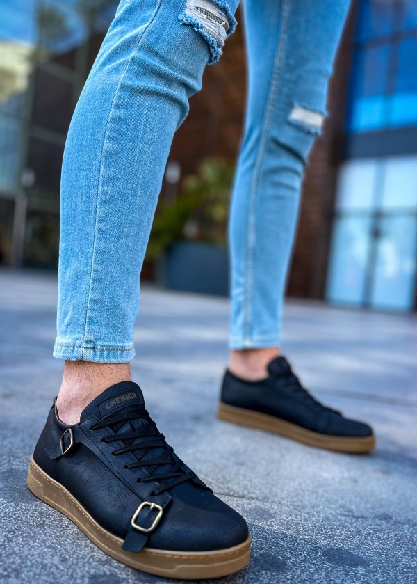 CH191 CKT Side Buckle Erkek Ayakkabı SIYAH