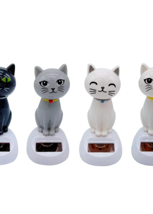 Güneş Enerjili Sallanan Kedi Figürü