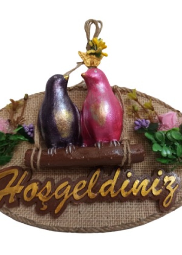 Kuş Tasarımlı Hoşgeldiniz Kapı Süsü
