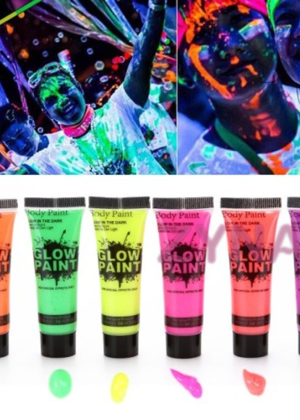 Neonlu Glow Parti Yüz Boyası 6 Renk 6 Adet