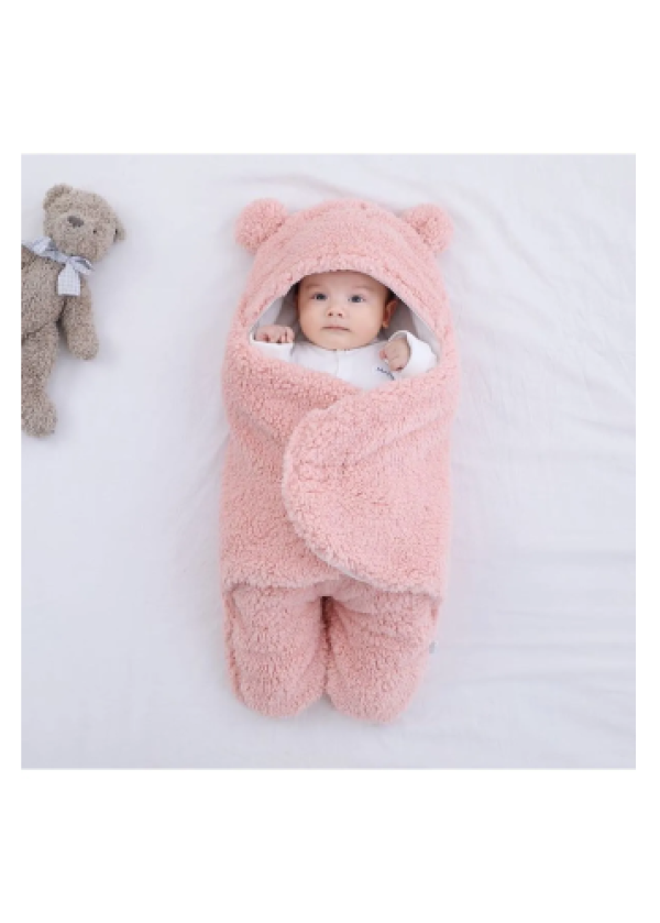 0-12 Ay Bebek Dış Kundak Welsoft Battaniye Ayaklı Model Pembe kundak