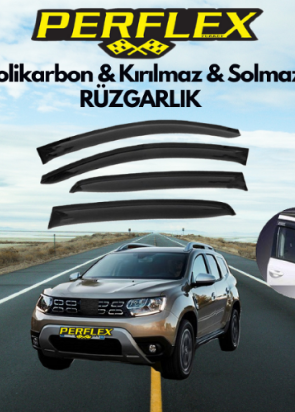 Perflex Polikarbon Kırılmaz Rüzgarlık V2 Düz Dacia Duster 2018+