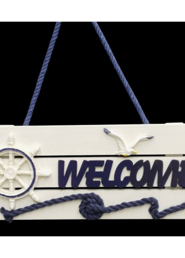 Dümenli Welcome Yazılı Denizci Kapı Süsü