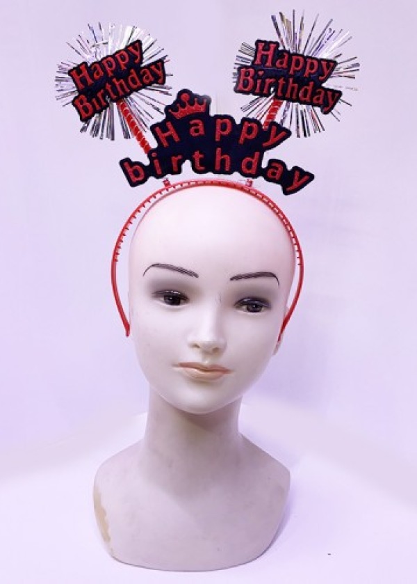 Happy Birthday Neon Kırmızı Doğum Günü Tacı