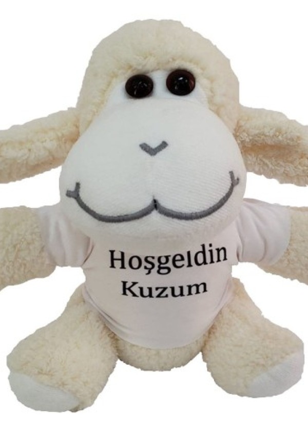 Hoşgeldin Kuzum Tişörtlü Peluş Kuzu