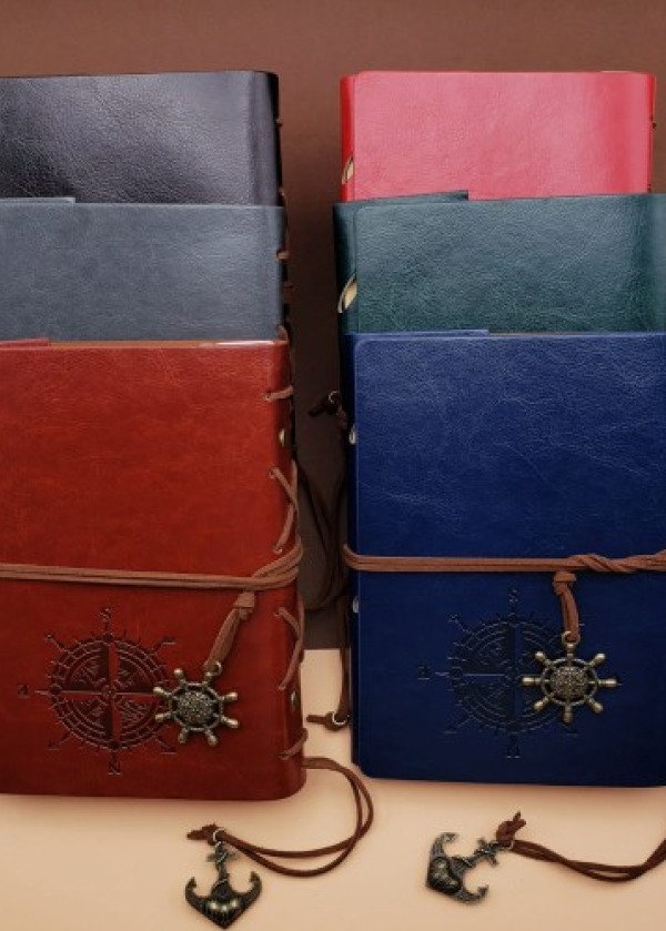 Deri Pusula Tasarımlı Defter