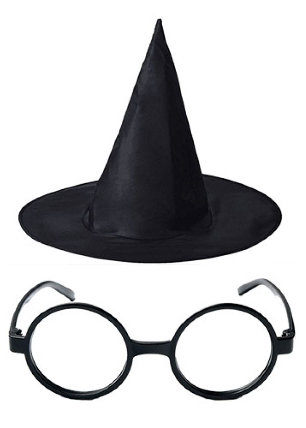 Harry Potter Şapkası ve Gözlüğü Siyah Renk