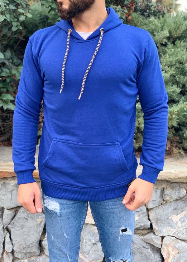 Kapüşonlu Sweatshirt SAX MAVI