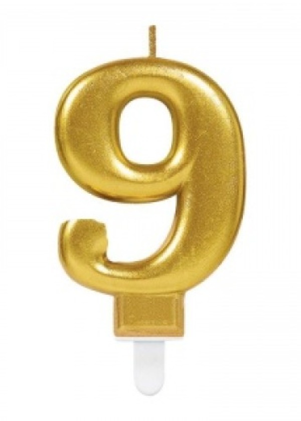 9 Rakamı Mum Gold Renk