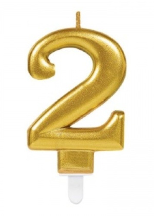 2 Rakamı Mum Gold Renk