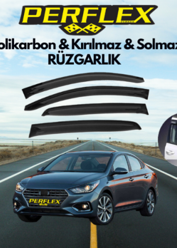 Perflex Polikarbon Kırılmaz Rüzgarlık V2 Mugen Hyundai Accent Blue 2011-2018